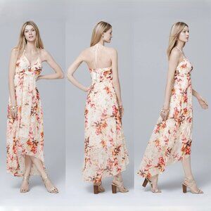 White House Black Market Halter Floral High-low Maxi Dress in size US 8 NWT $160